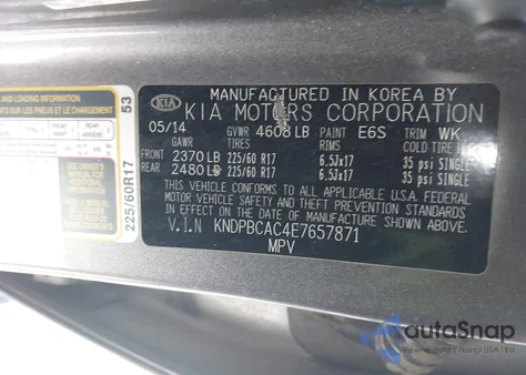 2014 Kia Sportage Lx from USA, damaged, VIN KNDPBCAC4E7657871